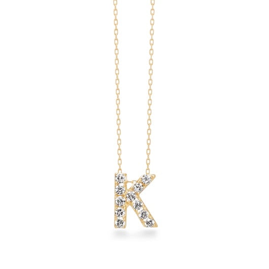 日本AHKAH première étoile initial necklace K 字母K项链