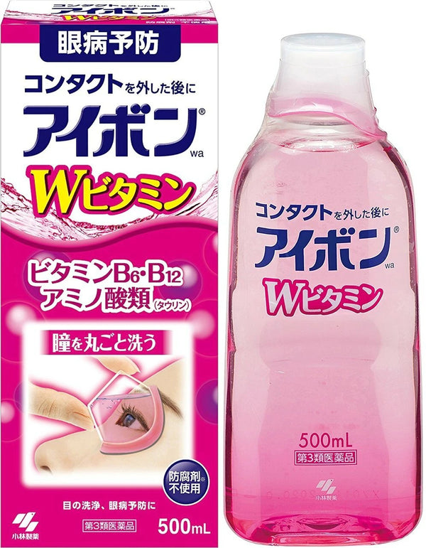 日本KOBAYASHI小林制药 洗眼液 粉色改善瞳孔功能富含维生素缓解疲劳 500ml