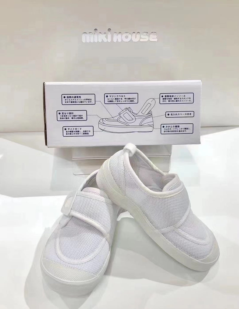 MIKIHOUSE小白鞋 日本制（14-9408-578），适合脚面高的宝宝（默认无盒）