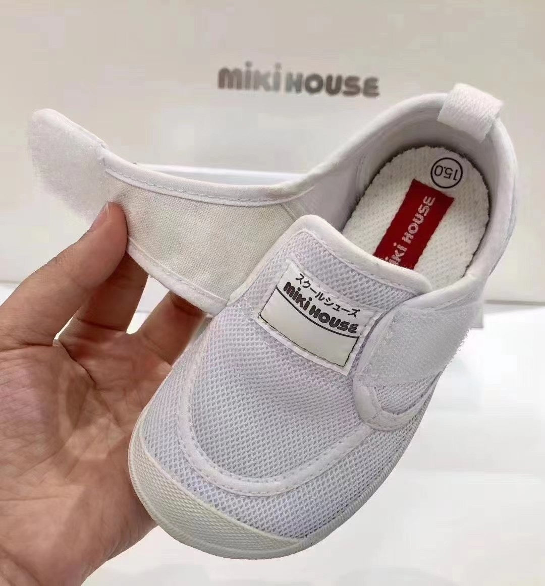 MIKIHOUSE小白鞋 日本制（14-9408-578），适合脚面高的宝宝（默认无盒）