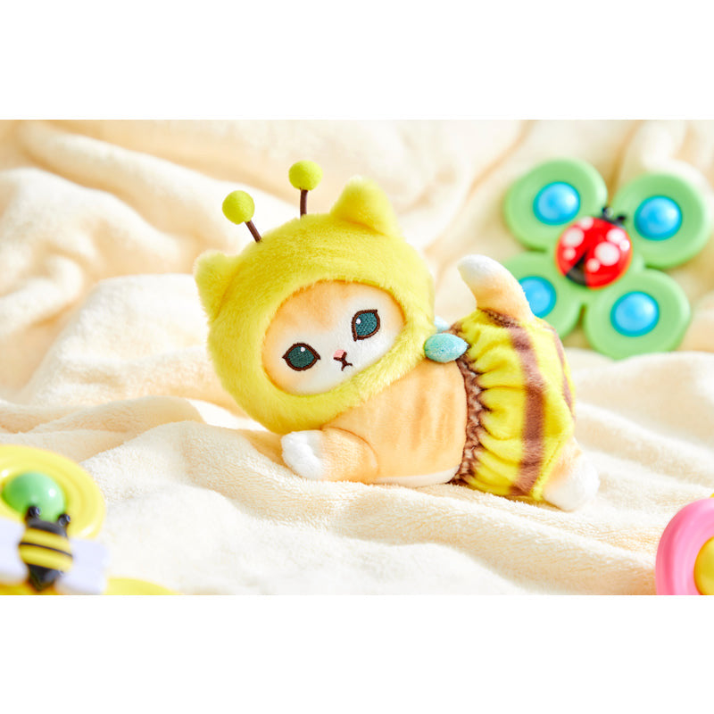 日本 mofusand新品 可爱蜜蜂鲨鱼猫趴趴公仔宽约16cm