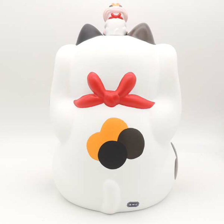 日本浅草寺限定 招财猫（千客萬来+金運来福)做生意开店必备 锦彩七福神招财猫 #7576 高约28cm