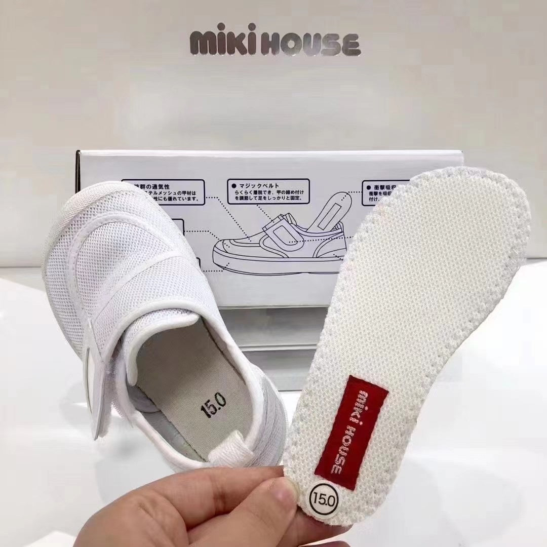 MIKIHOUSE小白鞋 日本制（14-9408-578），适合脚面高的宝宝（默认无盒）
