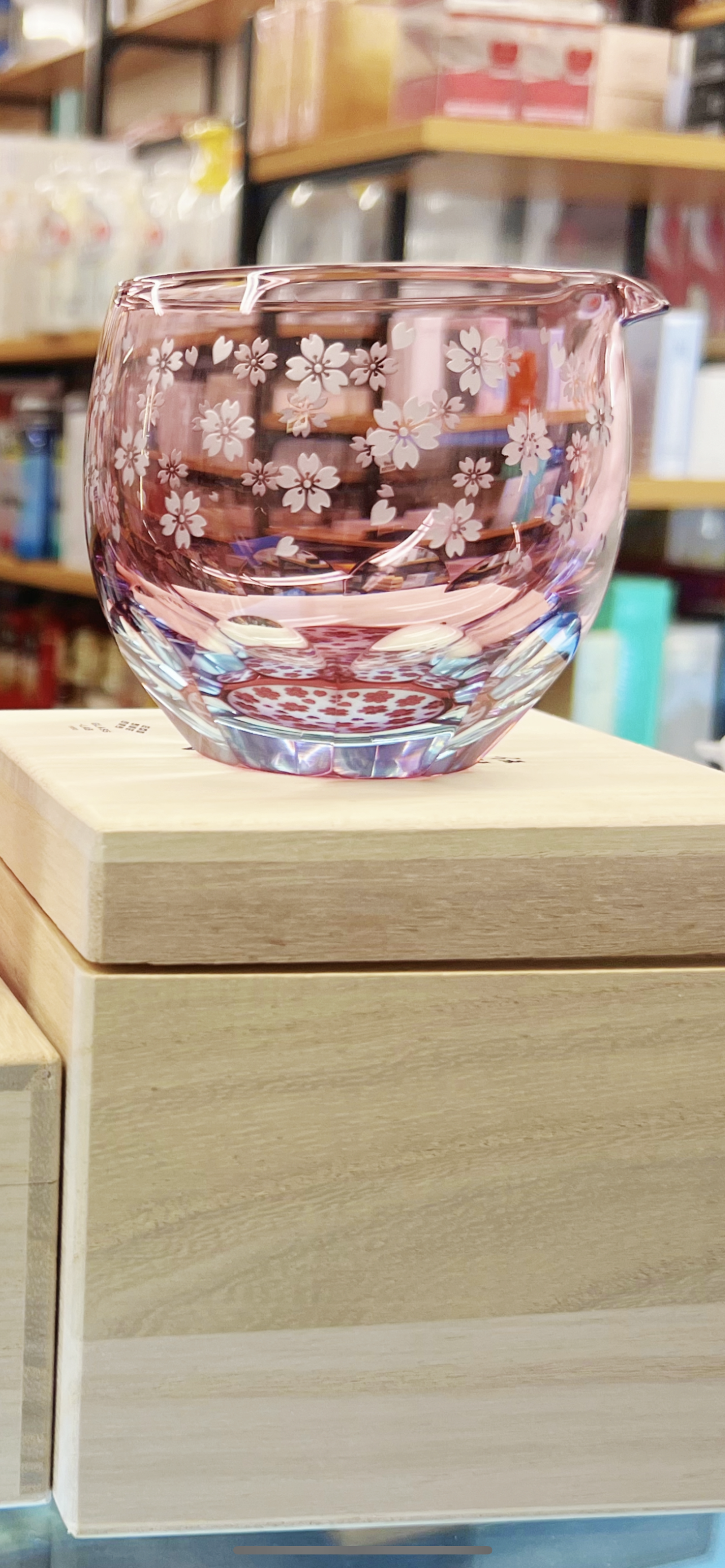 日本江户切子GLASS-LAB 砂切子 サクラサク 冷酒杯 切口 酒杯