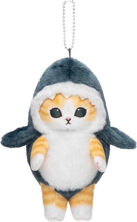 日本 mofusand新品 鲨鱼猫咪系列  站姿鲨鱼猫咪挂件 高约18cm