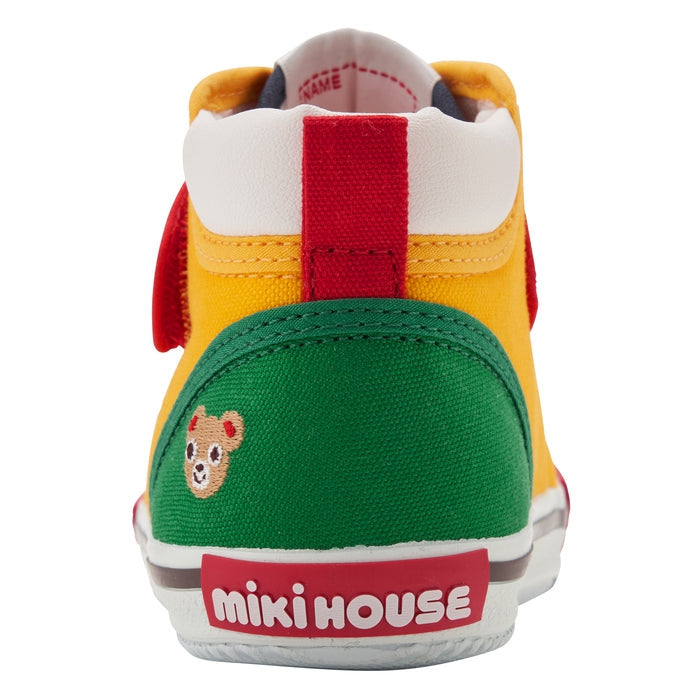MIKIHOUSE儿童鞋 日本制 黄蓝绿拼色2段 13-9312-571 带鞋盒