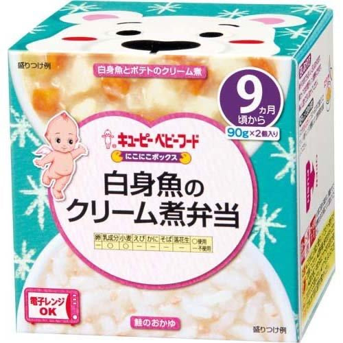 日本Kewpie丘比宝宝婴幼儿辅食粥 即食加热米饭便当 90g 9个月+ 鲑鱼粥-白身鱼炖土豆奶油（2024.05）