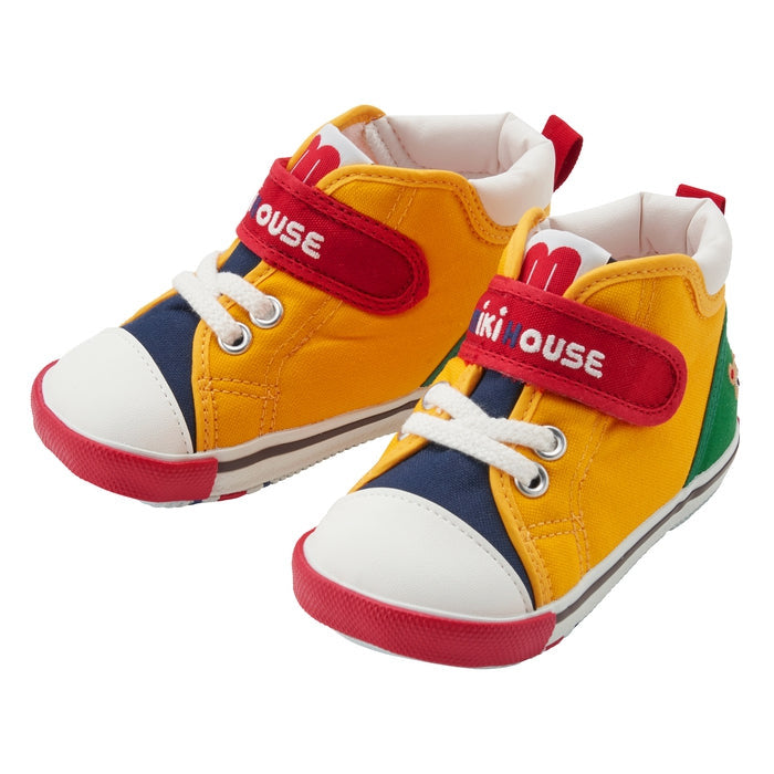 MIKIHOUSE儿童鞋 日本制 黄蓝绿拼色2段 13-9312-571 带鞋盒