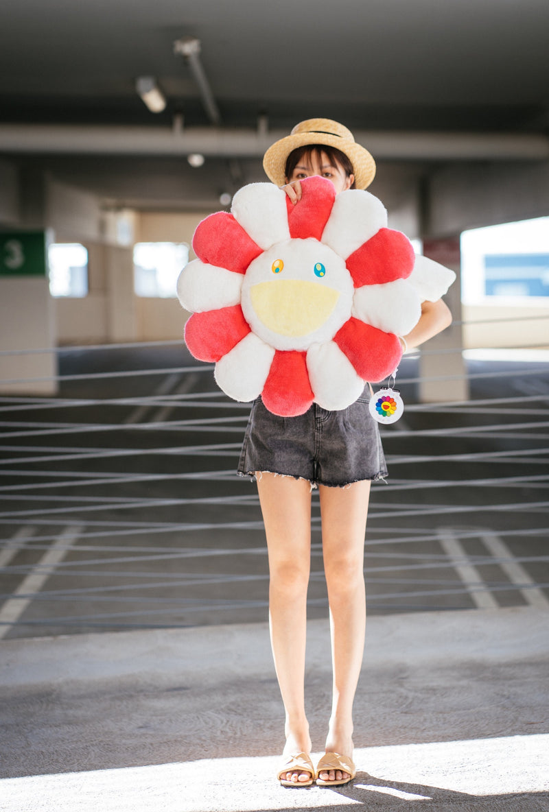 村上隆Takashi Murakami 太阳花抱枕60cm 粉红+白