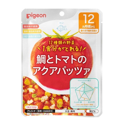 日本贝亲Pigeon 鲷鱼番茄蔬菜 12个月+（保质期到2024/06/27）