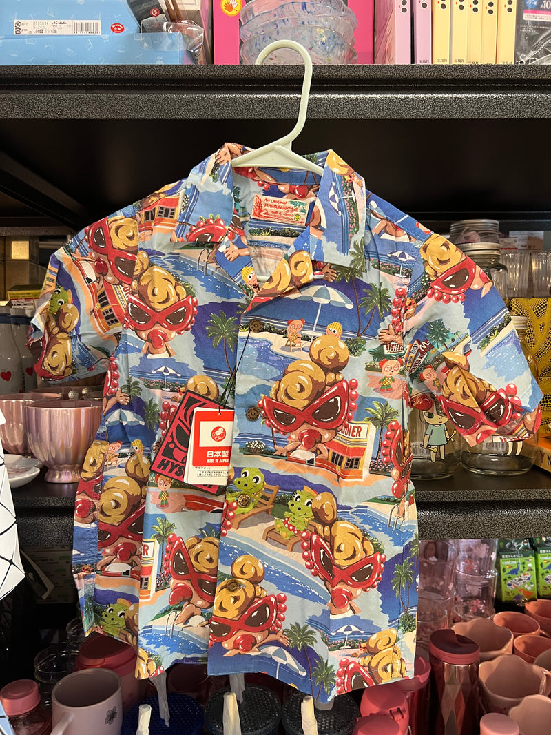 日本黑超 Hysteric Mini 儿童衬衫 120cm  A SONG VACATION総柄 Viscotex オープンカラーシャツ