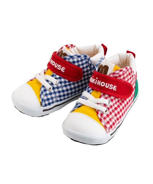 MIKIHOUSE儿童鞋 日本制 拼色格子 13-9304-389 带鞋盒