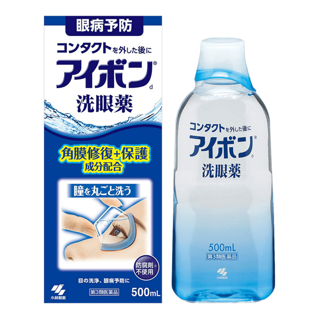 日本KOBAYASHI小林制药 洗眼液 蓝色 角膜修复保护 500ml