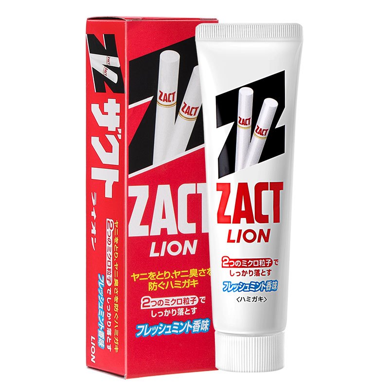 日本LION狮王 ZACT牙膏 特效去烟渍牙渍 美白牙齿 除口臭 薄荷150g